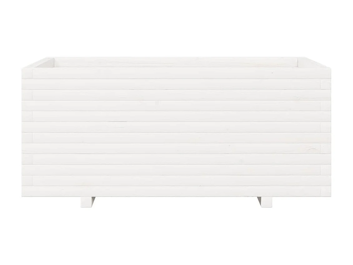 Jardinière blanc 110x60x49,5 cm bois de pin massif