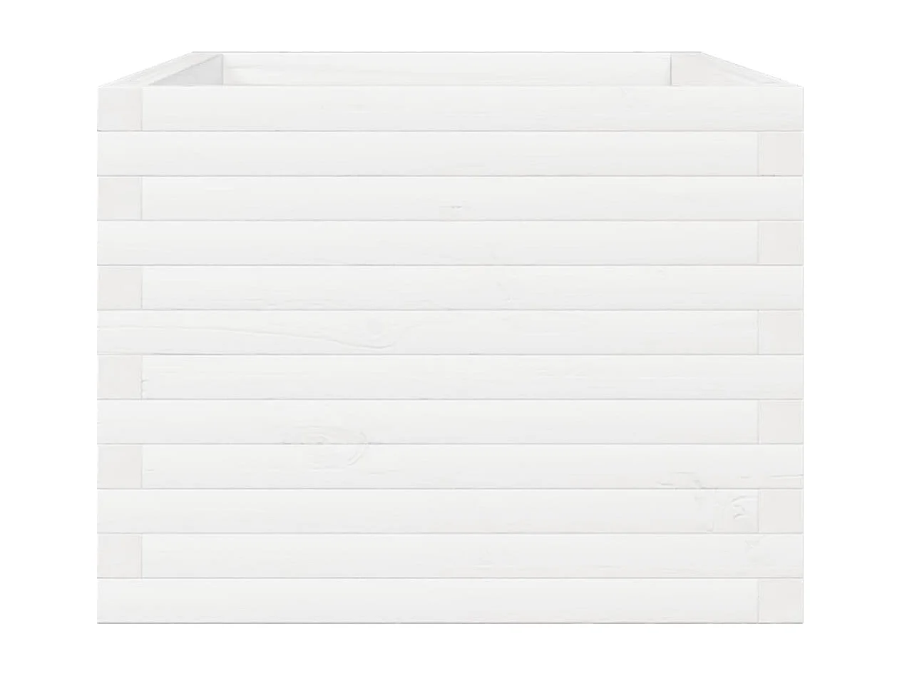 Jardinière blanc 110x60x49,5 cm bois de pin massif