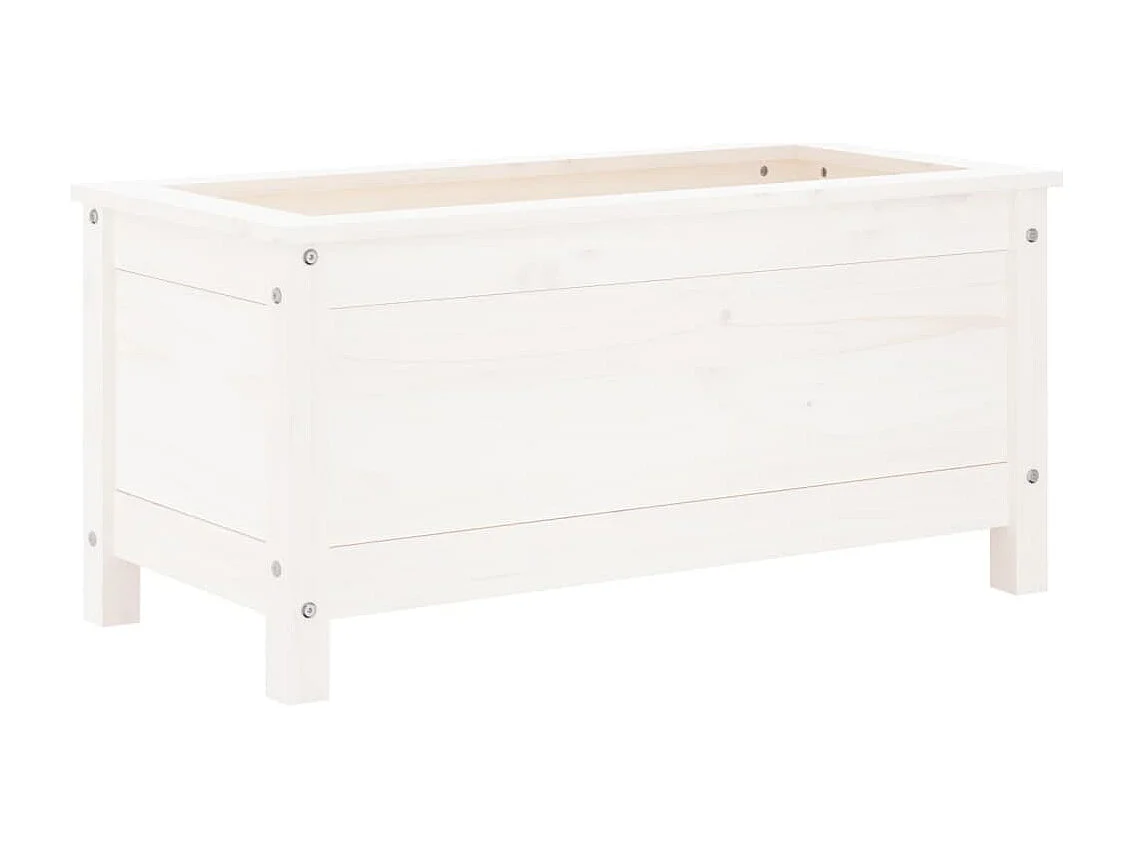 Jardinera madera maciza de pino blanco 82,5x40x39 cm