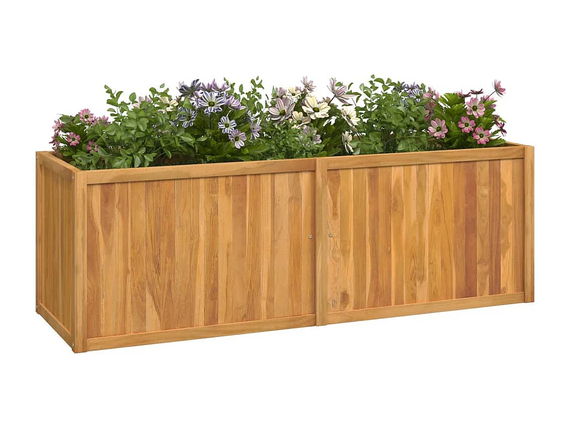Canteiro elevado 150x50x50 cm madeira de teca maciça