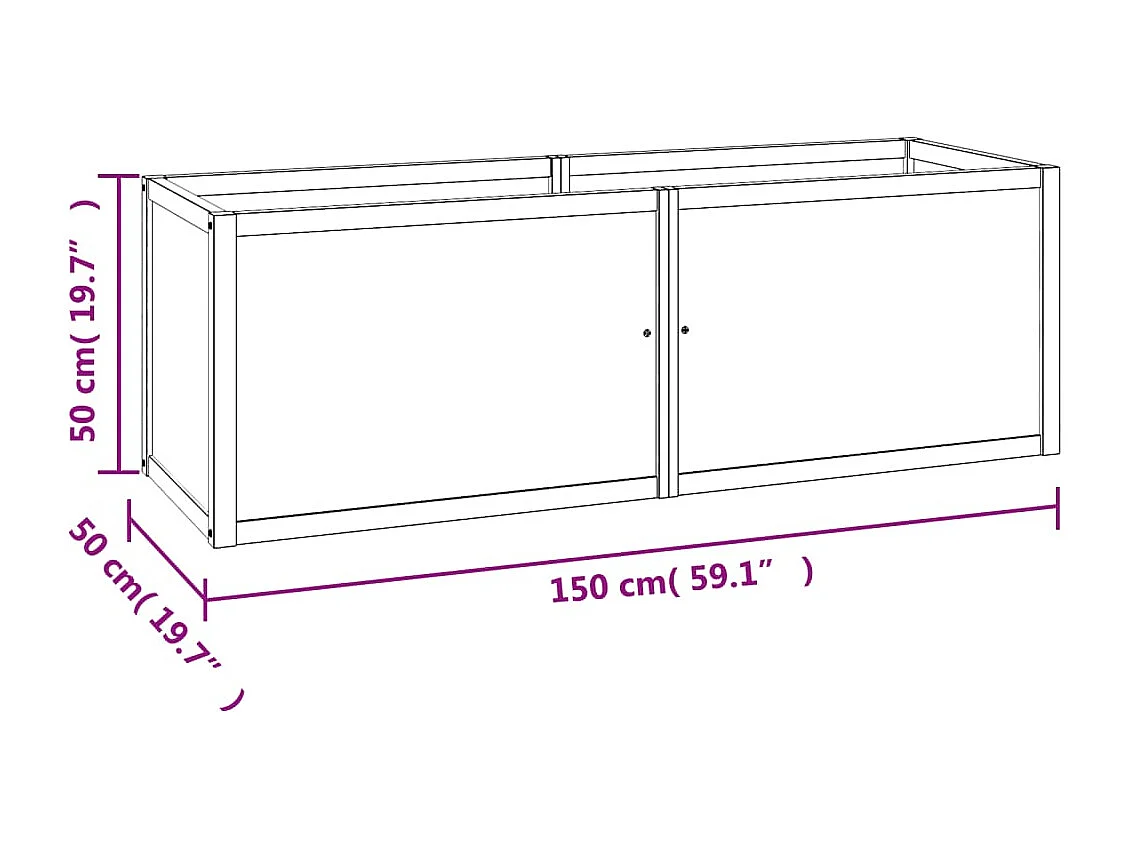Canteiro elevado 150x50x50 cm madeira de teca maciça