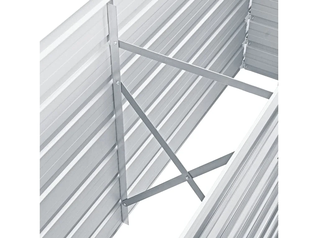 Arriate de jardín de acero galvanizado gris 160x40x77 cm