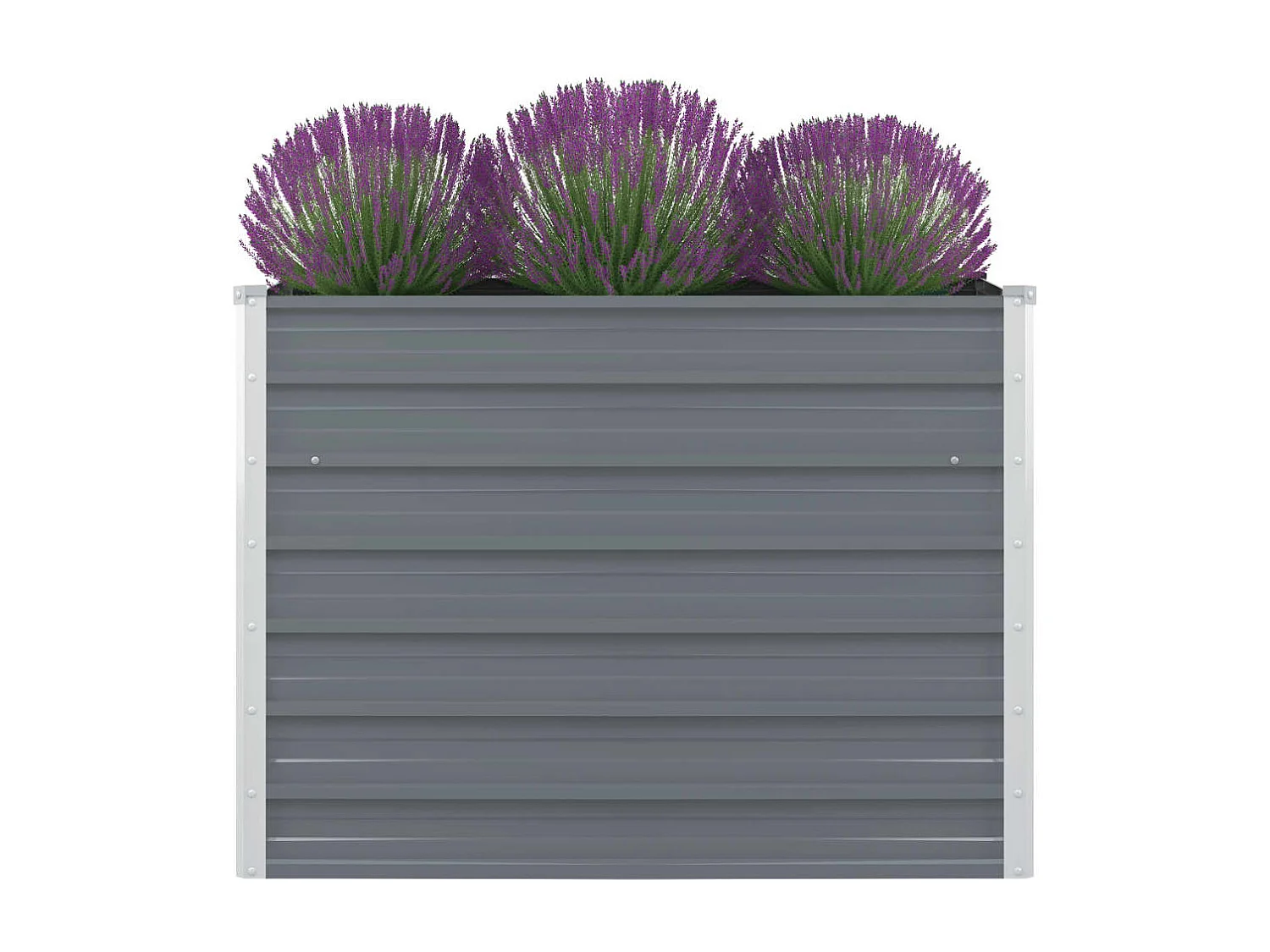 Jardinera elevada 100x100x77 cm acero galvanizado gris
