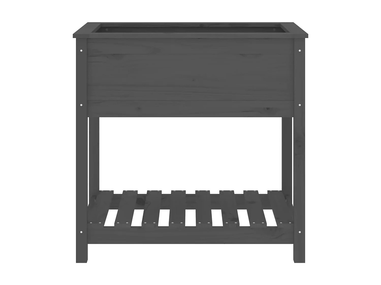 Jardinera con estante madera maciza de pino gris 82,5x54x81 cm
