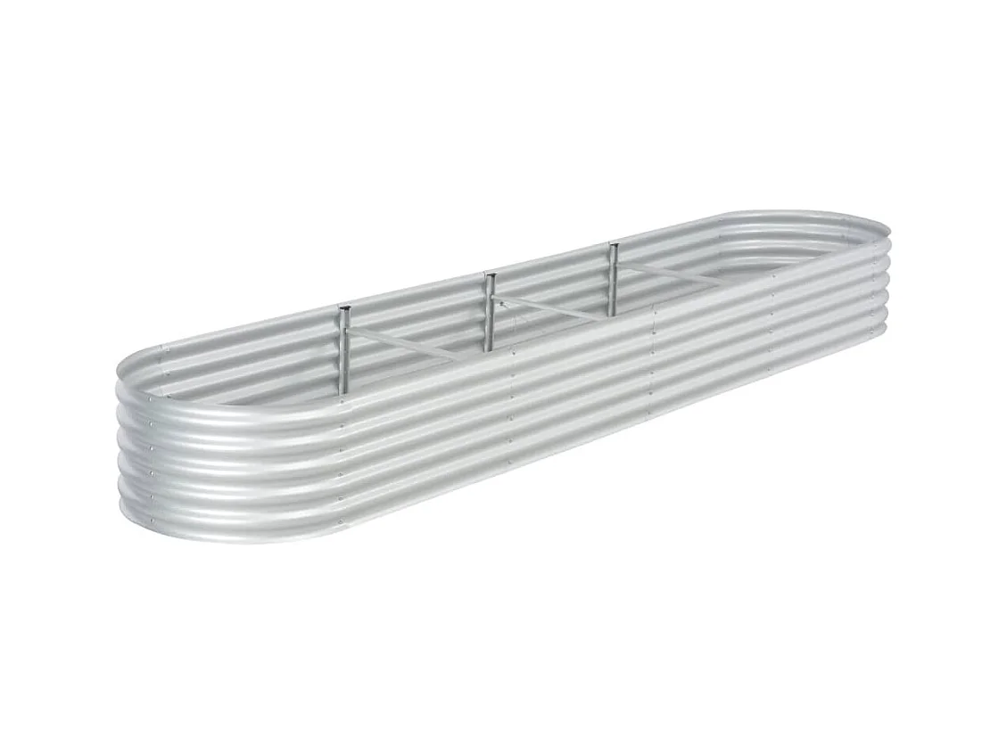 Lit surélevé de jardin 400x80x44 cm Acier galvanisé Argenté