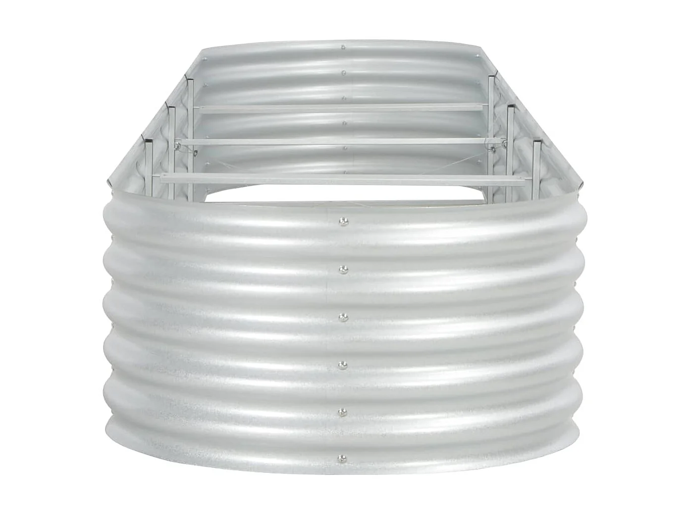 Lit surélevé de jardin 400x80x44 cm Acier galvanisé Argenté