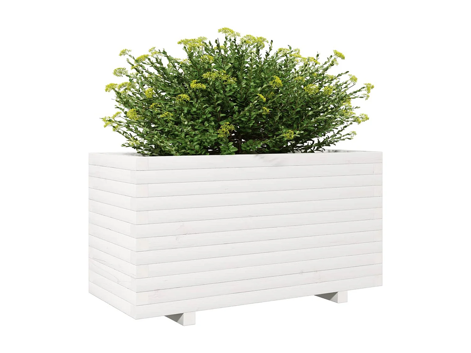 Jardinera madera maciza de pino blanco 90x40x49,5 cm