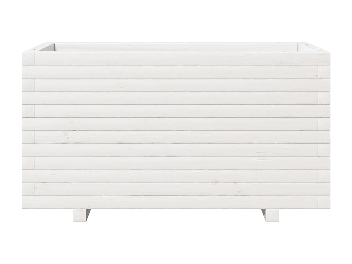 Jardinière blanc 90x40x49,5 cm bois de pin massif