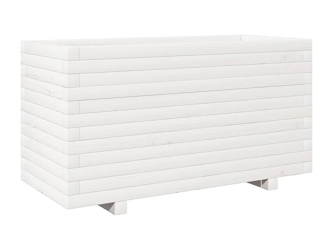 Jardinière blanc 90x40x49,5 cm bois de pin massif