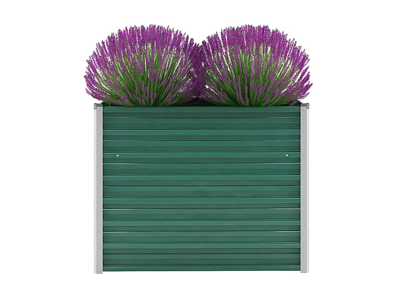 Arriate de jardín de acero galvanizado verde 100x40x77 cm