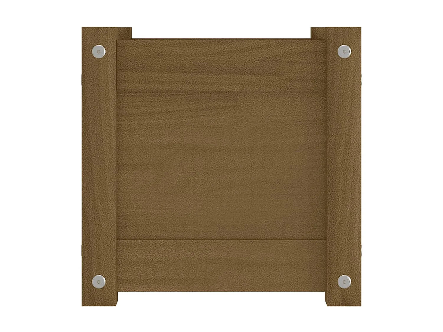 Jardinera de madera maciza de pino marrón 31x31x31 cm
