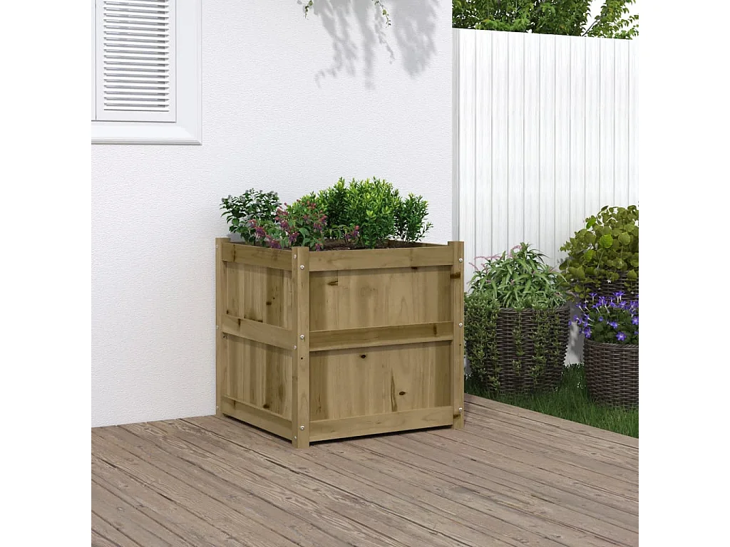 Jardinière d'extérieur 60x60x60 cm bois de pin imprégné
