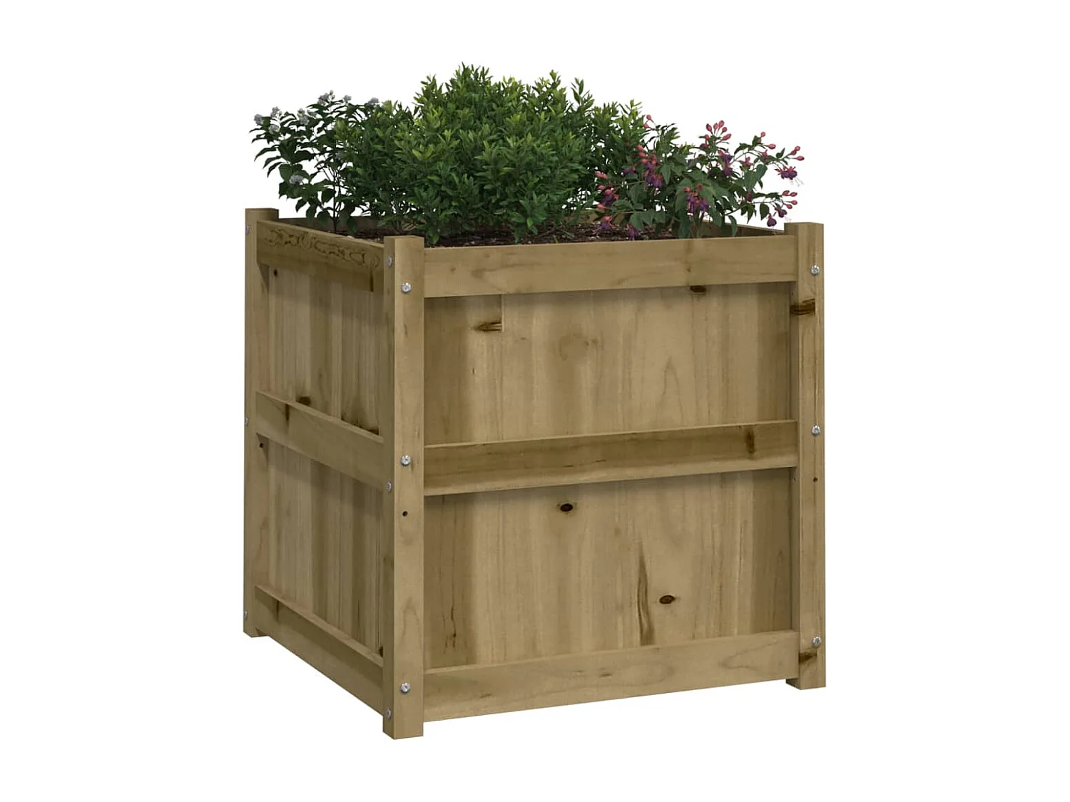 Jardinière d'extérieur 60x60x60 cm bois de pin imprégné