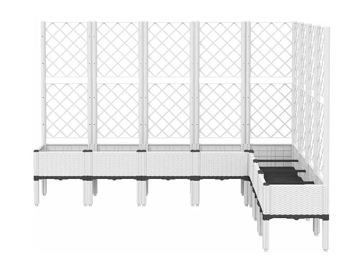 Jardinière avec treillis blanc 200x160x142 cm PP