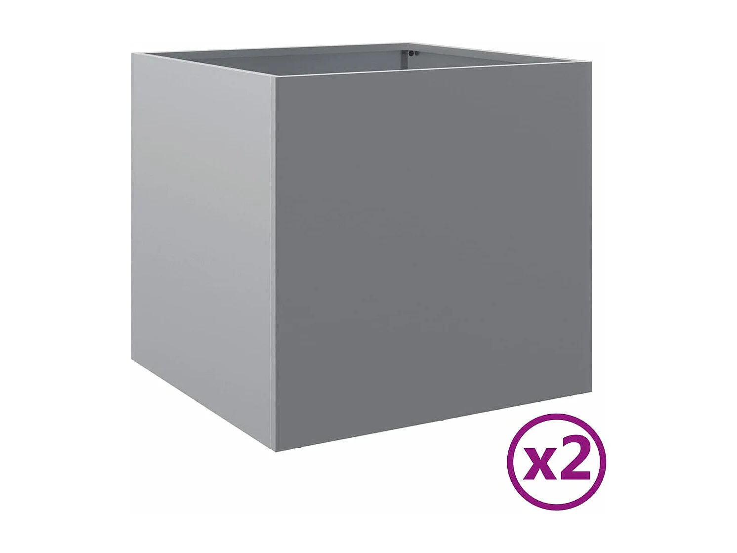 Jardinières 2 pièces argenté 49x47x46 cm acier galvanisé