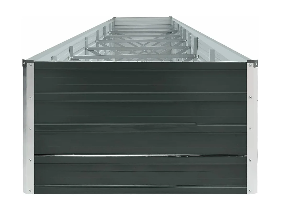 Arriate de acero galvanizado gris antracita 600x80x45 cm