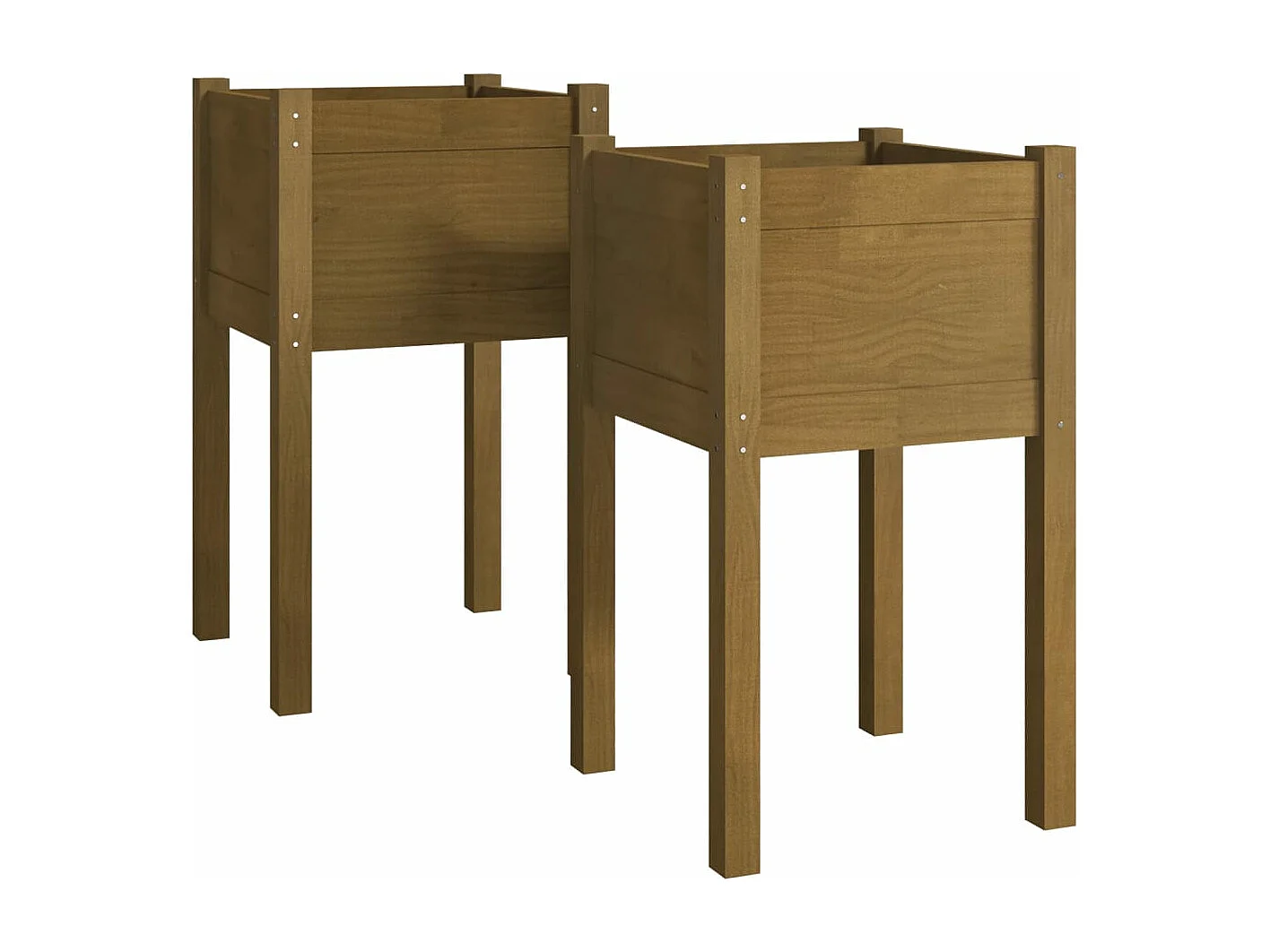 Jardinières 2 pièces Marron miel 40x40x70 cm Bois de pin massif