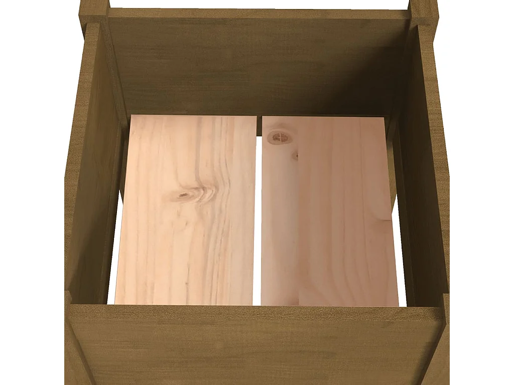 Jardinières 2 pièces Marron miel 40x40x70 cm Bois de pin massif