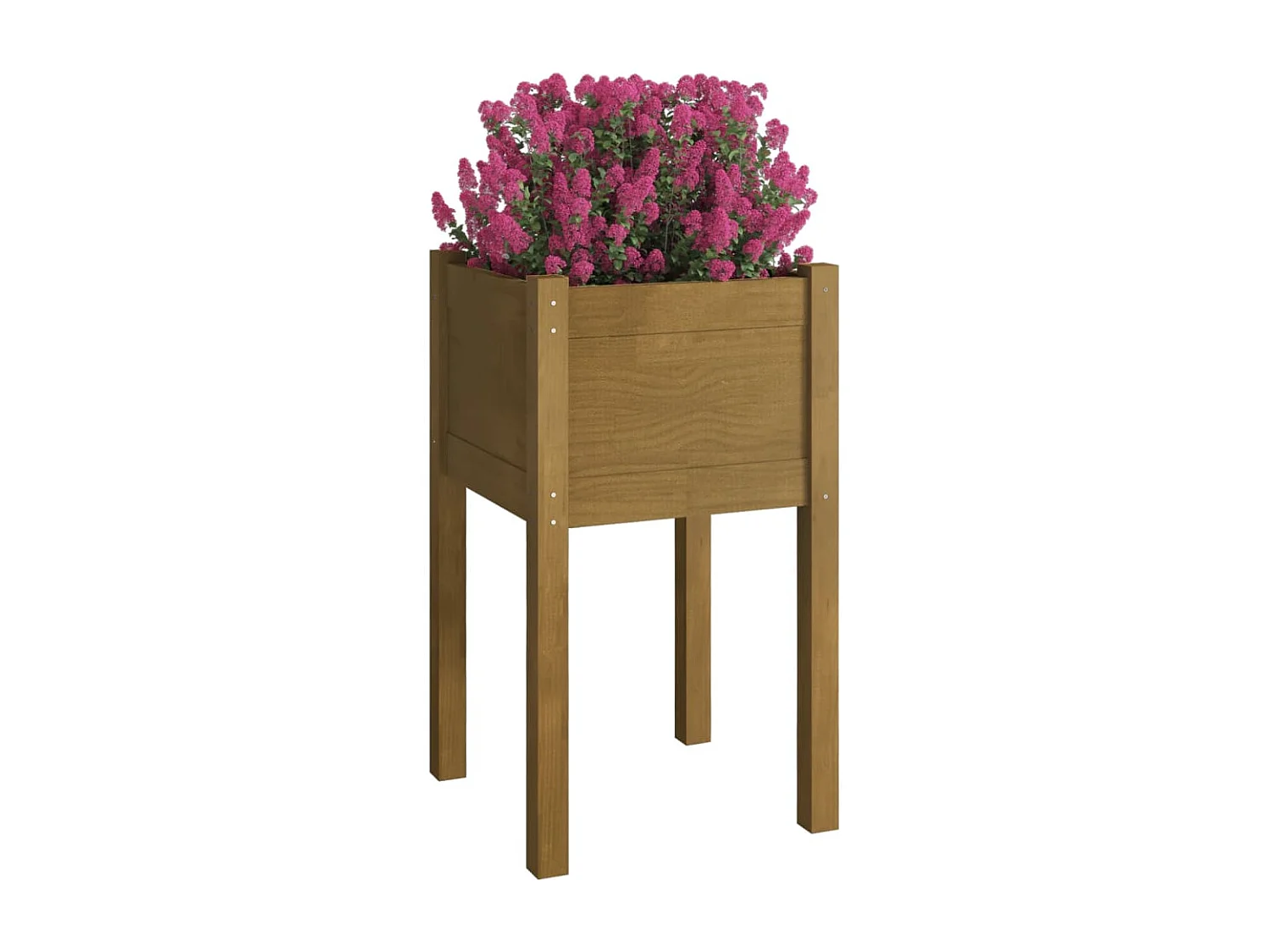 Jardineras 2 unidades madera maciza de pino marrón miel  40x40x70 cm