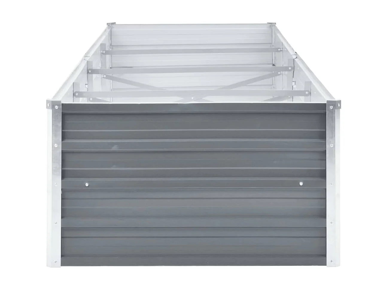 Lit surélevé de jardin Acier galvanisé 320x80x45 cm Gris