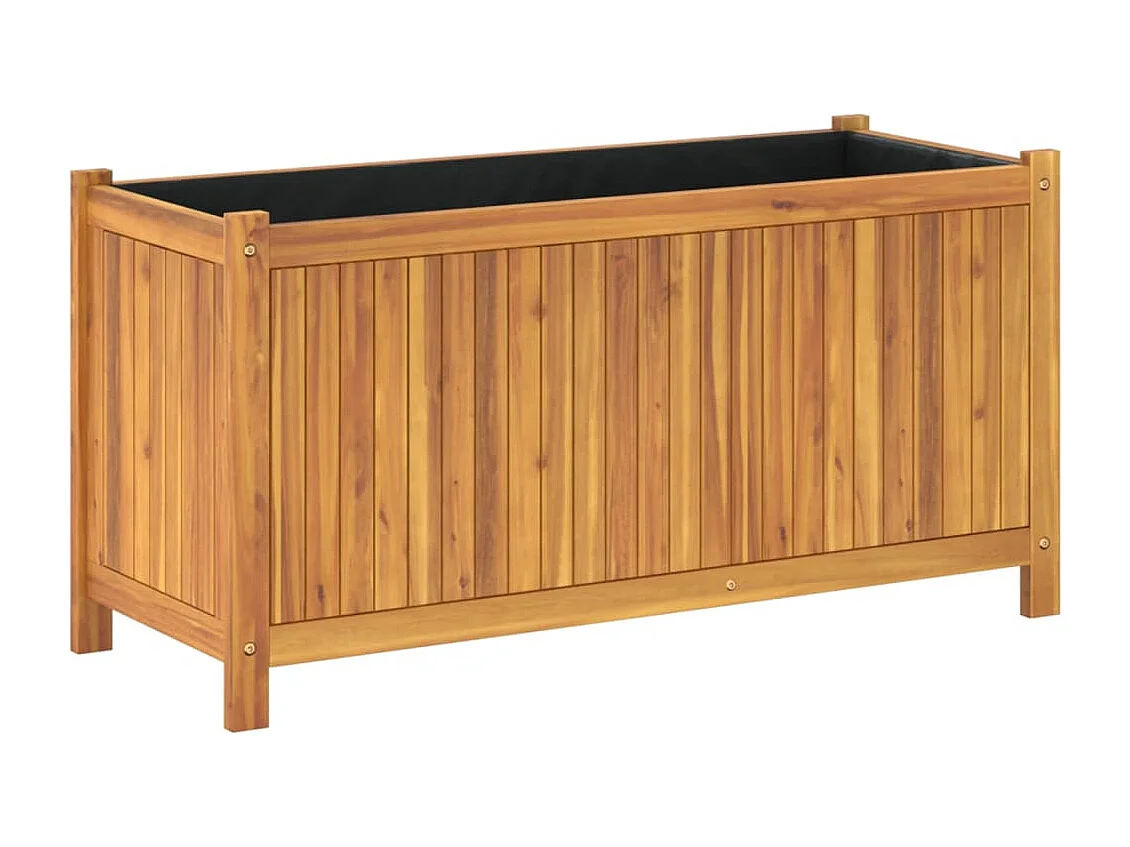 Jardinera con forro madera maciza de acacia 99,5x38x50 cm