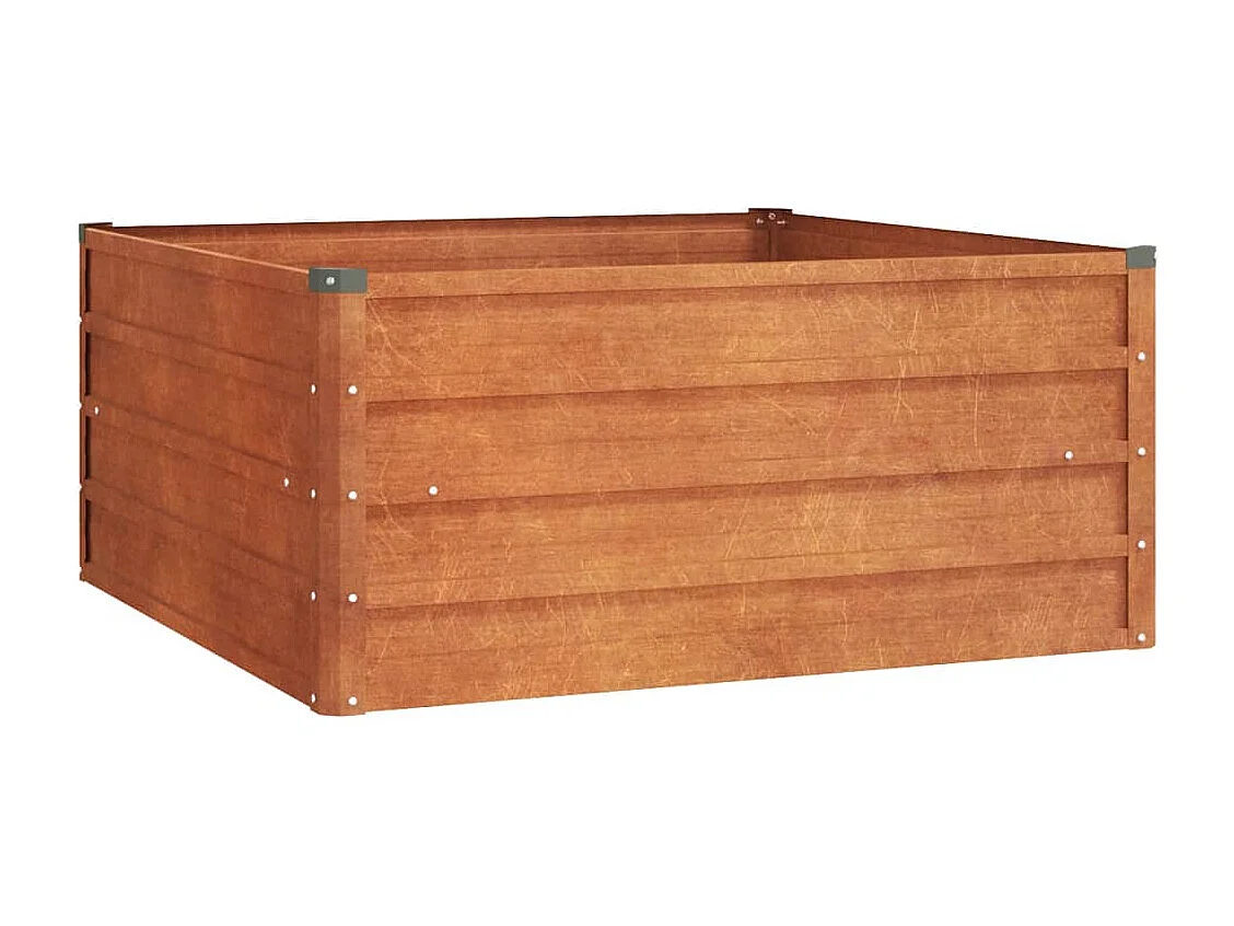 Lit surélevé de jardin rouillé 100x100x45 cm acier corten