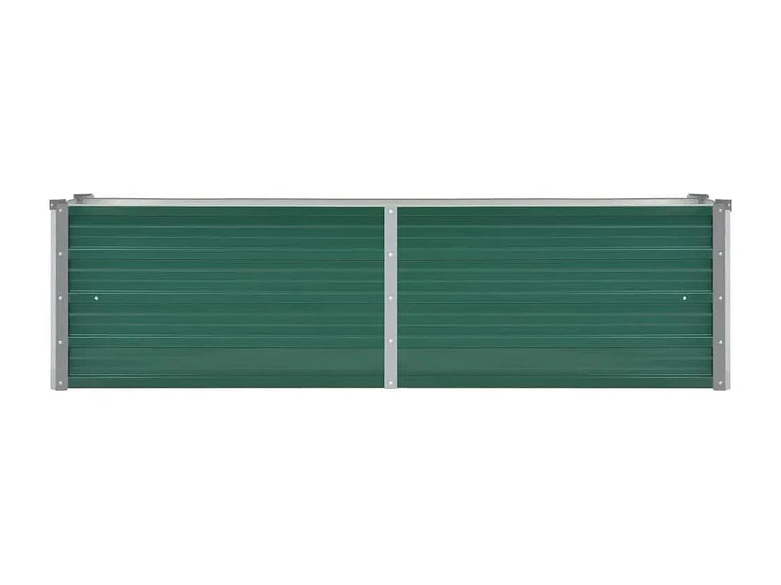 Arriate de jardín de acero galvanizado verde 160x40x45 cm