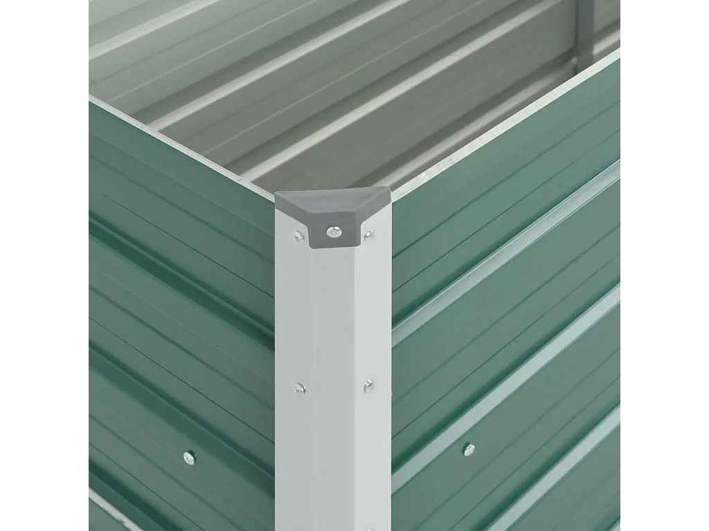 Arriate de jardín de acero galvanizado verde 160x40x45 cm