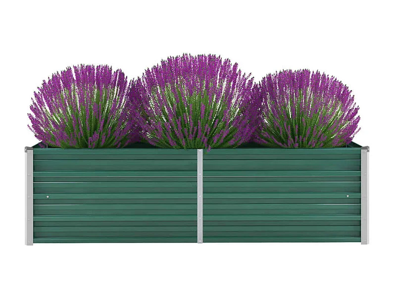 Canteiro elevado de jardim aço galvanizado 160x40x45 cm verde
