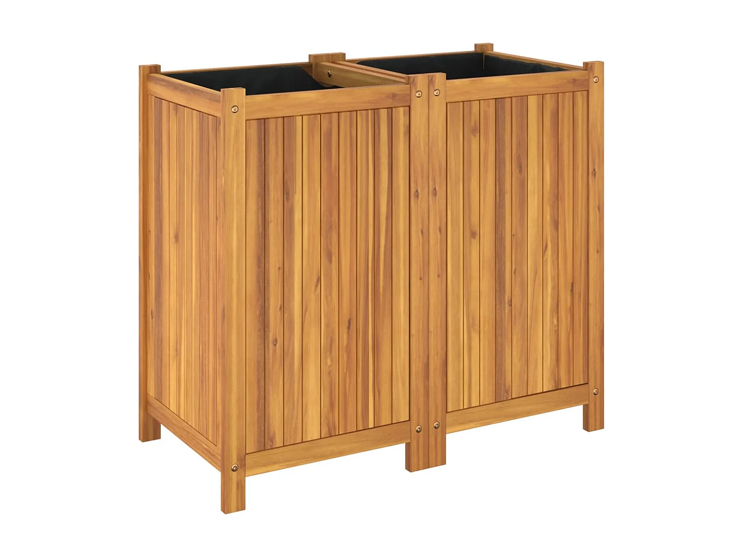 Jardinera con forro madera maciza de acacia 84x42x75 cm