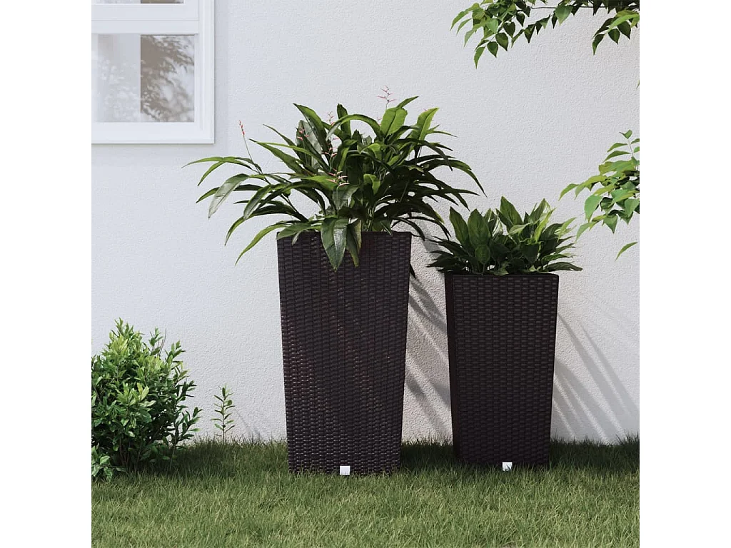 Vaso com interior removível 21 / 49 L vime PP castanho