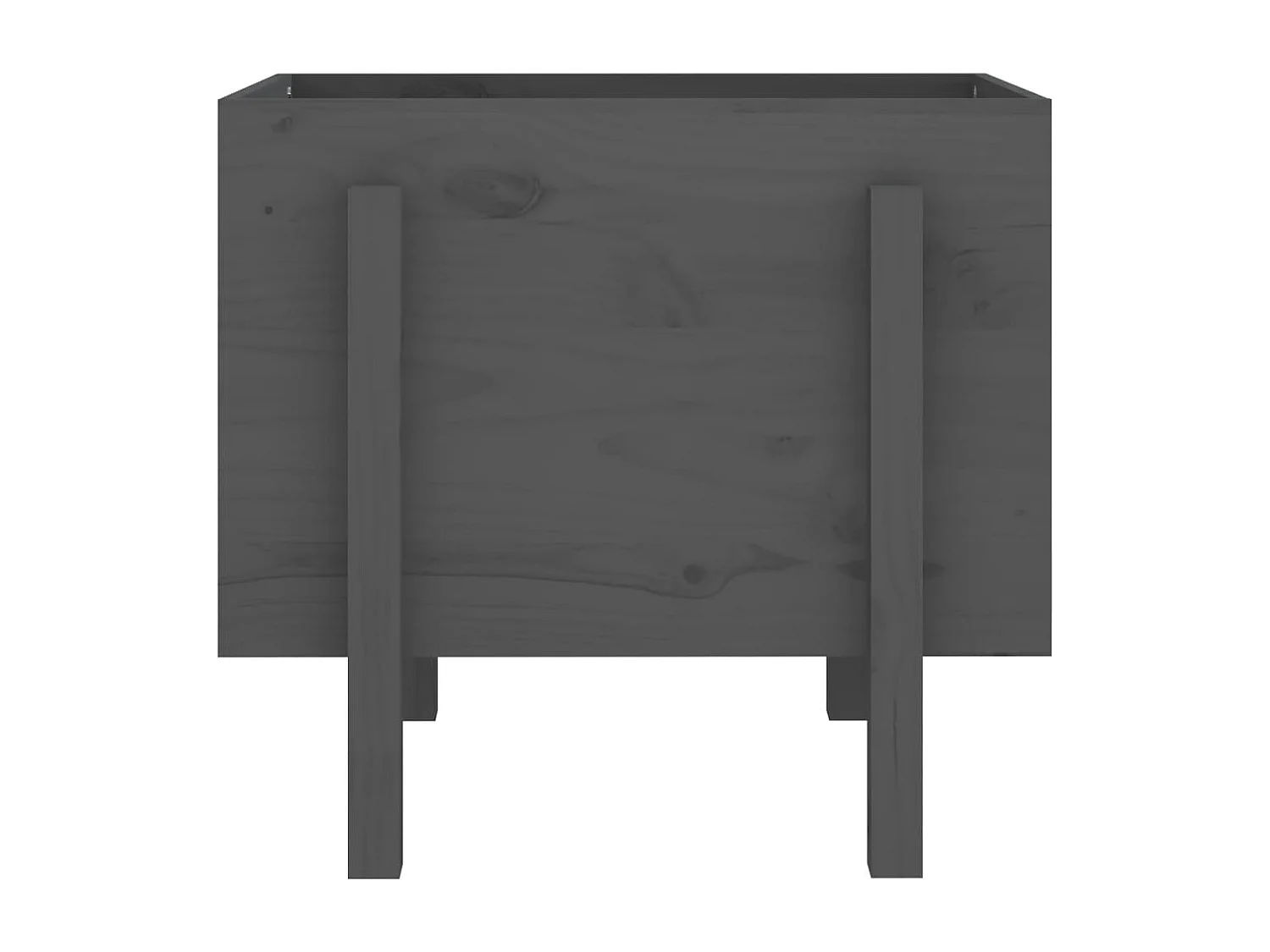 Jardinera de madera maciza de pino gris 62x50x57 cm