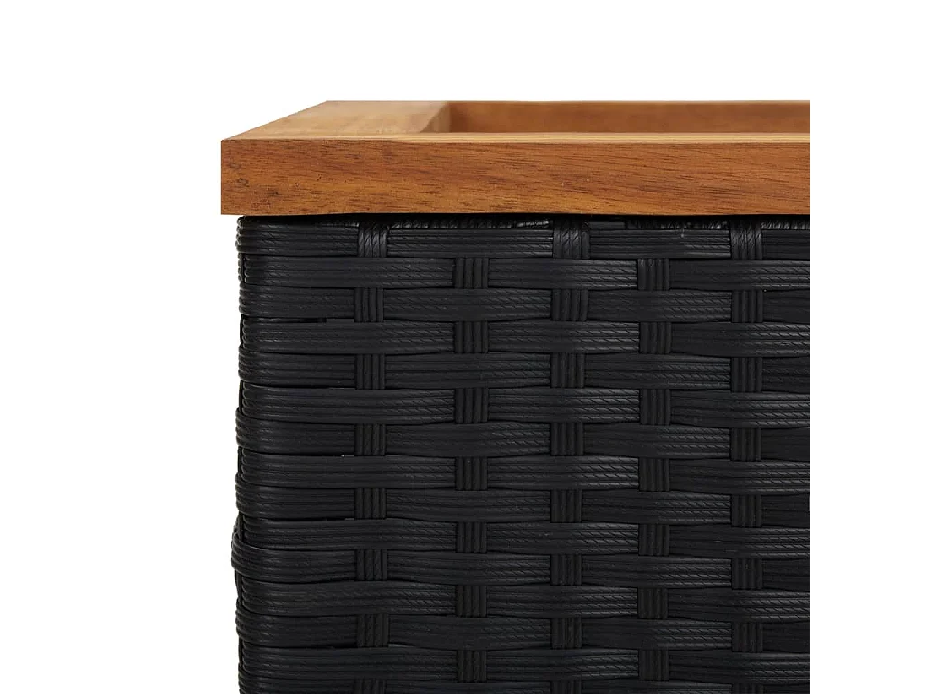 Vaso/floreira 80x40x40 cm vime PE preto