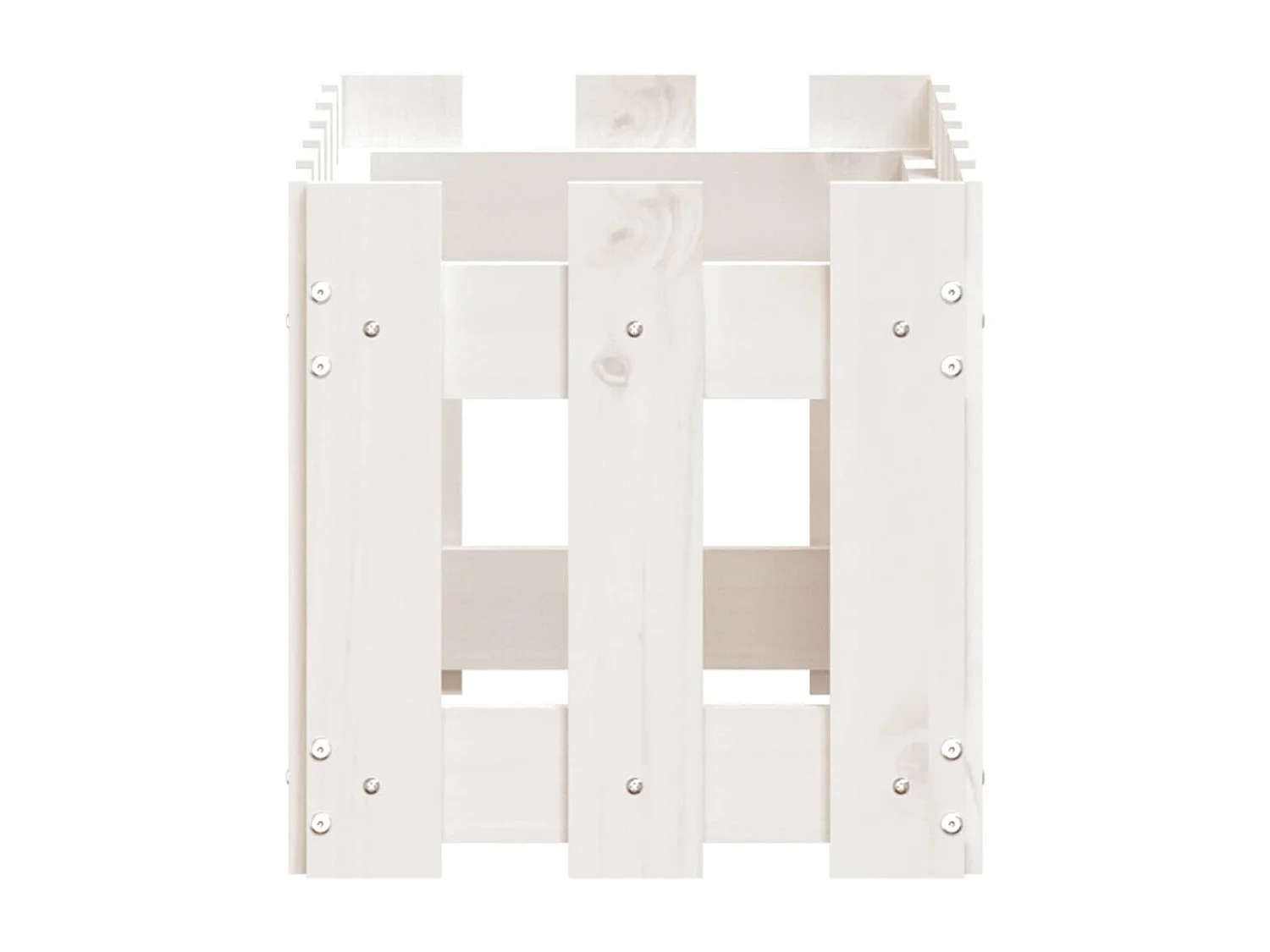 Vaso de jardim c/ design cerca 60x30x30 cm pinho maciço branco