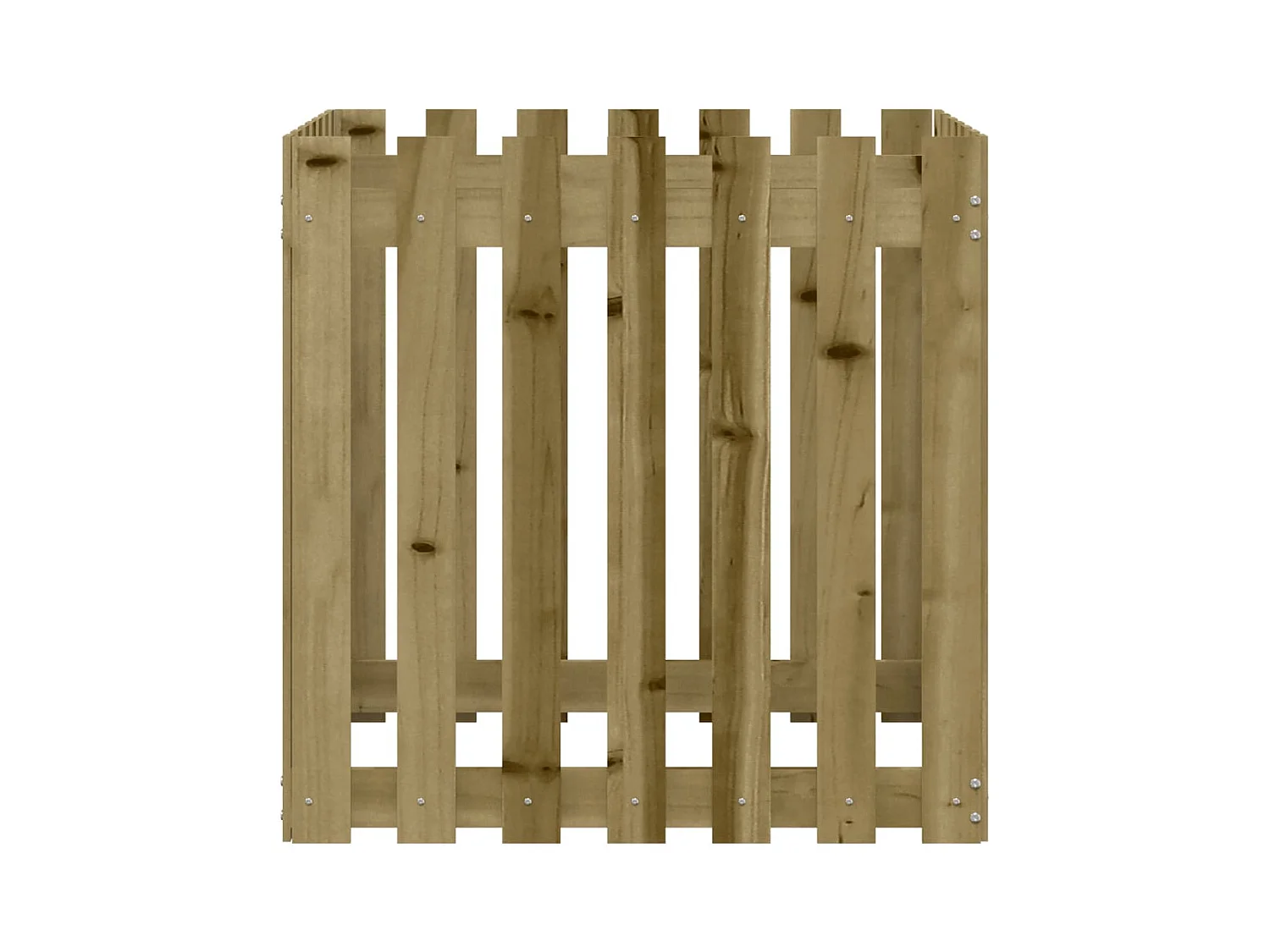 Jardinière avec design de clôture 70x70x70 cm pin imprégné