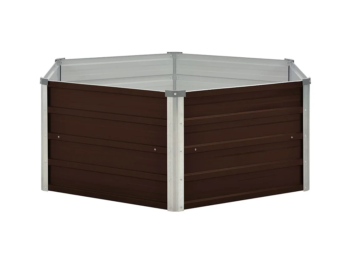 Jardinière surélevée Marron 129x129x46 cm Acier galvanisé