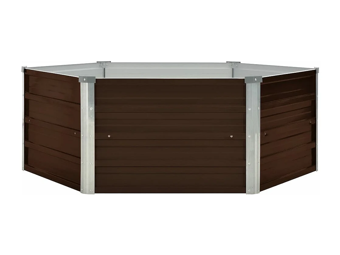 Mesa de cultivo de acero galvanizado marrón 129x129x46 cm