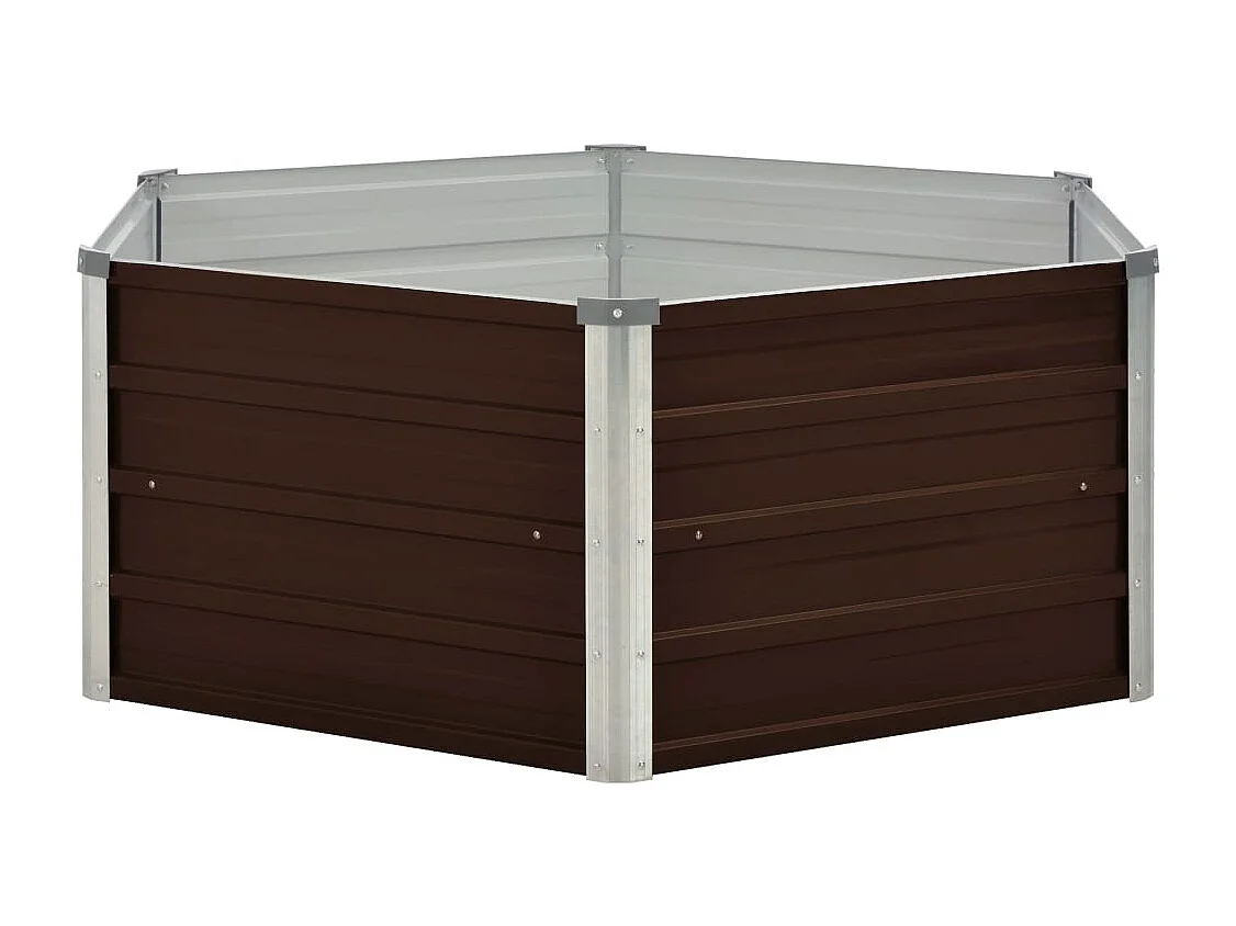 Mesa de cultivo de acero galvanizado marrón 129x129x46 cm