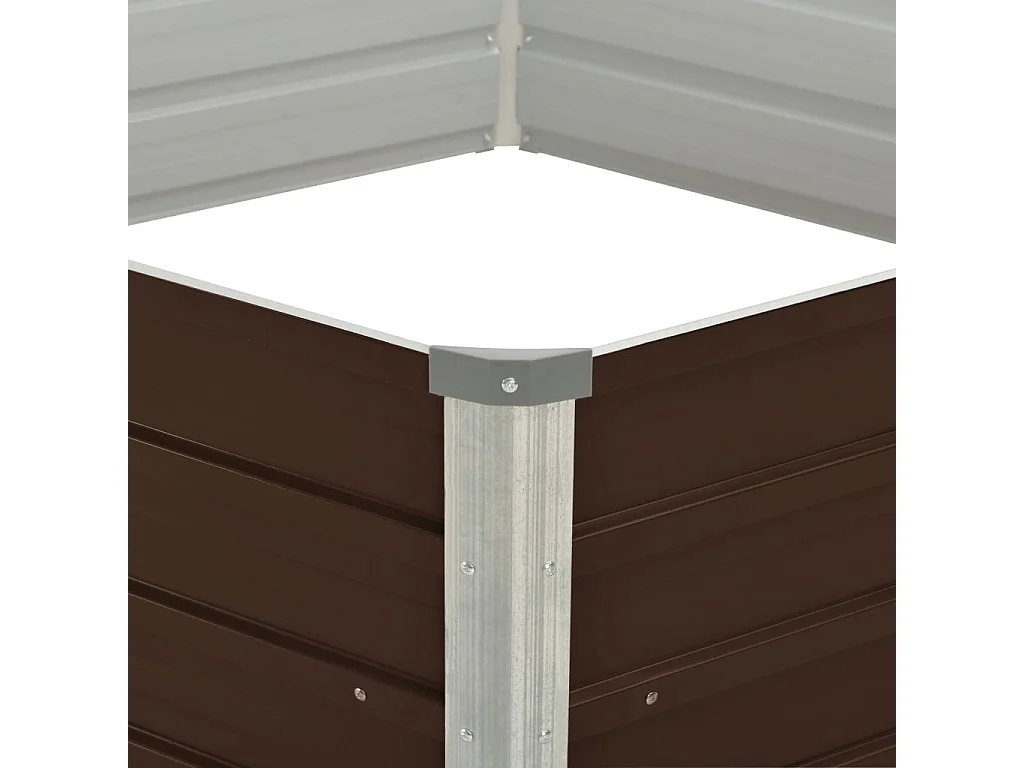 Mesa de cultivo de acero galvanizado marrón 129x129x46 cm