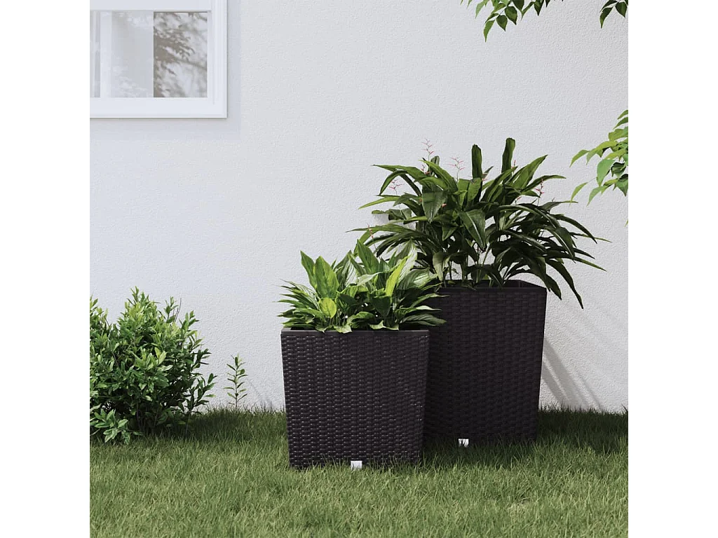 Vaso com interior removível 21 / 32 L vime PP castanho