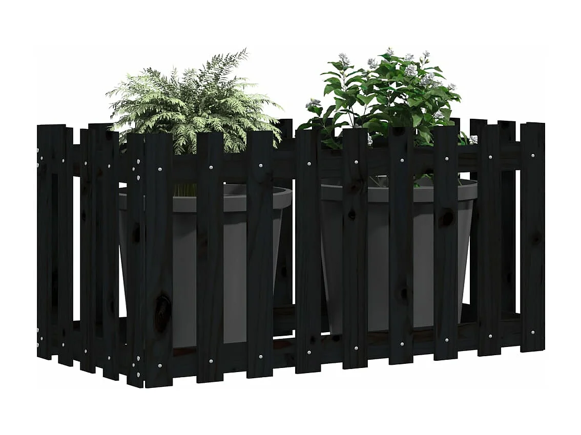 Lit surélevé de jardin design de clôture 100x50x70cm pin massif