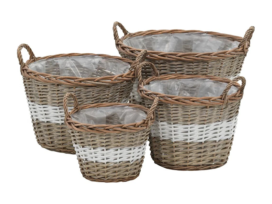 Cestos para vasos 4 peças vime com forro em PE