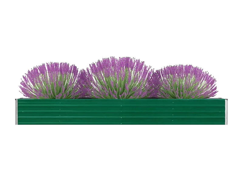 Arriate de jardín de acero galvanizado verde 320x40x45 cm