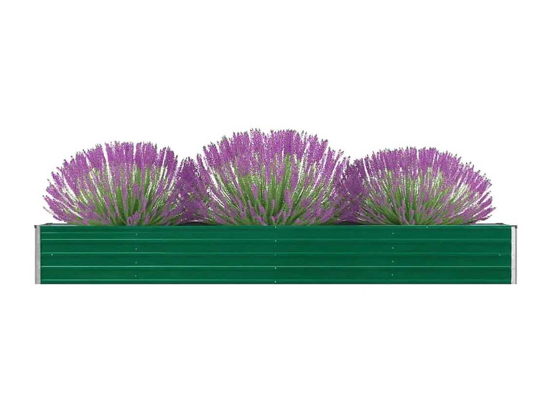 Lit surélevé de jardin Acier galvanisé 320x40x45 cm Vert