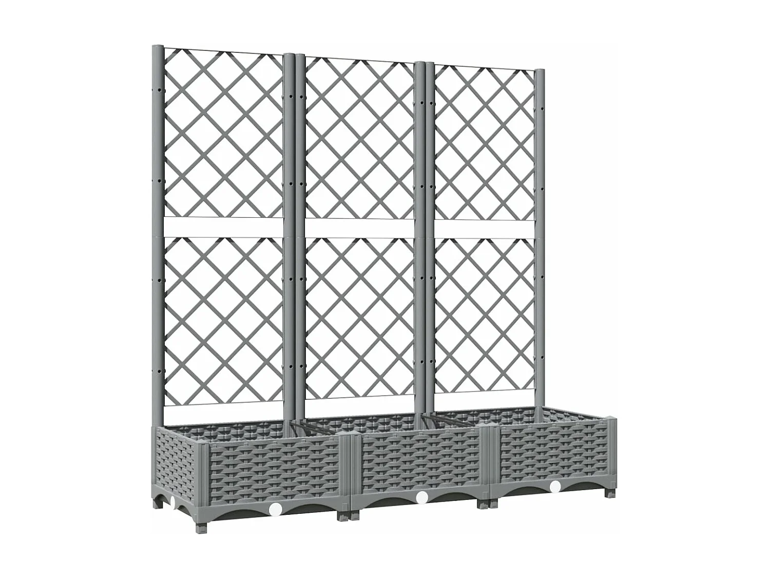 Jardinera con enrejado PP gris claro 120x40x121,5 cm