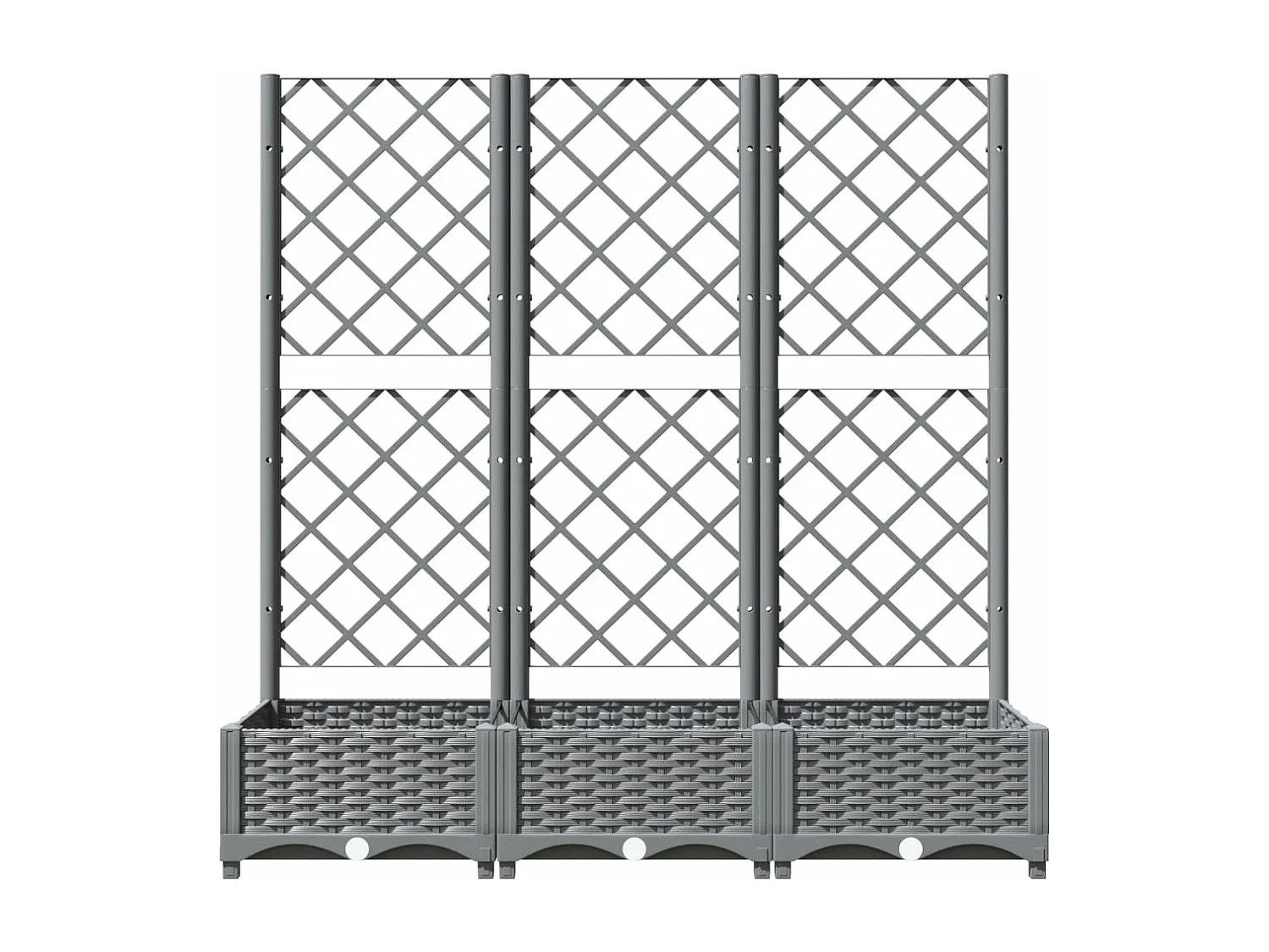 Jardinera con enrejado PP gris claro 120x40x121,5 cm