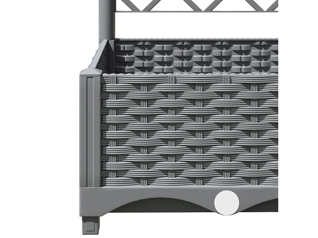 Jardinera con enrejado PP gris claro 120x40x121,5 cm