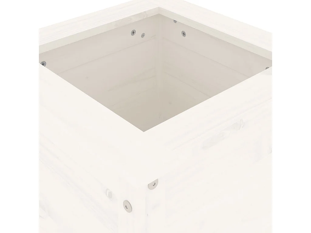 Vaso/floreira de jardim 40x40x78 cm pinho maciço branco