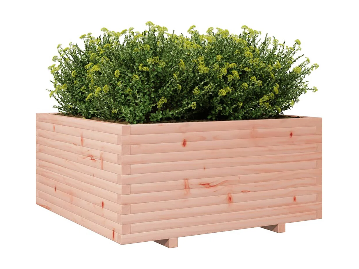 Vaso/floreira de jardim 100x100x49,5 cm madeira douglas maciça