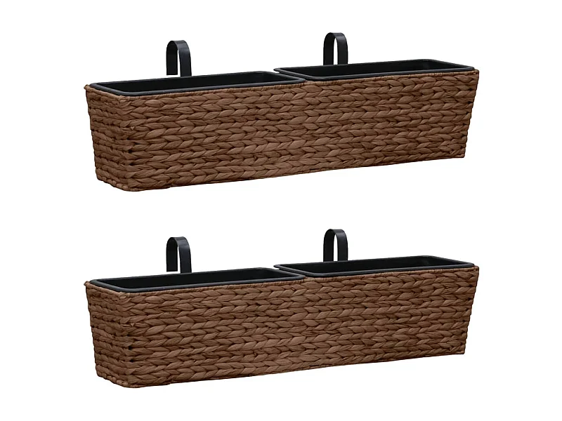 Conjunto de jardineras 2 piezas jacinto de agua marrón